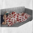 thumbnail image 6 of Strawberry Soft Flannel Fleece Throw Blanket, Delicious Summer Fruit Snacks and Daisy Petals Pattern on Striped Background, Cozy Plush for Indoor and Outdoor Use, 50" x 70", Multicolor, by Ambesonne, 6 of 6