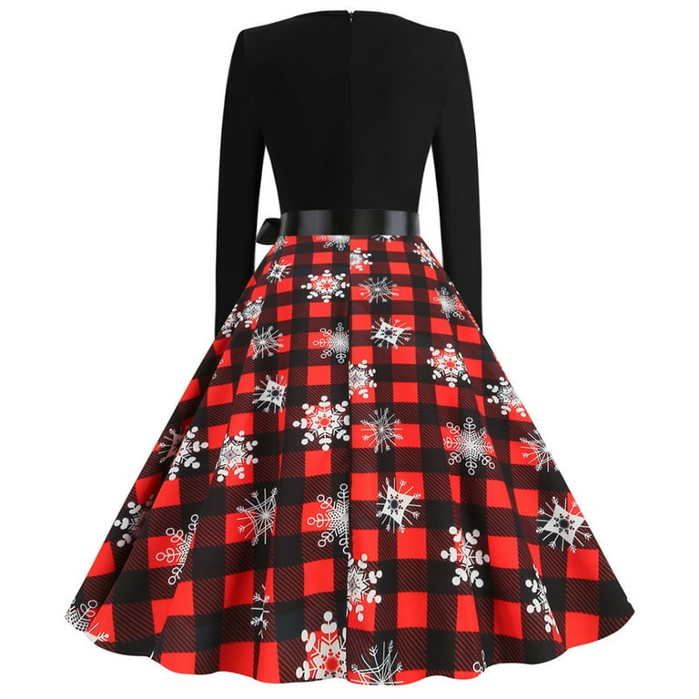 SKSloeg Elegant Christmas Dresses for Women Cocktail Dress V Neck