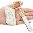 thumbnail image 2 of Key Fob Cover Compatible with Lexus RX ES GS LS NX RS GX LX RC LC 2013-2017 5 Button TPU Keychain Case Holder Protector,Model-b(white), 2 of 5