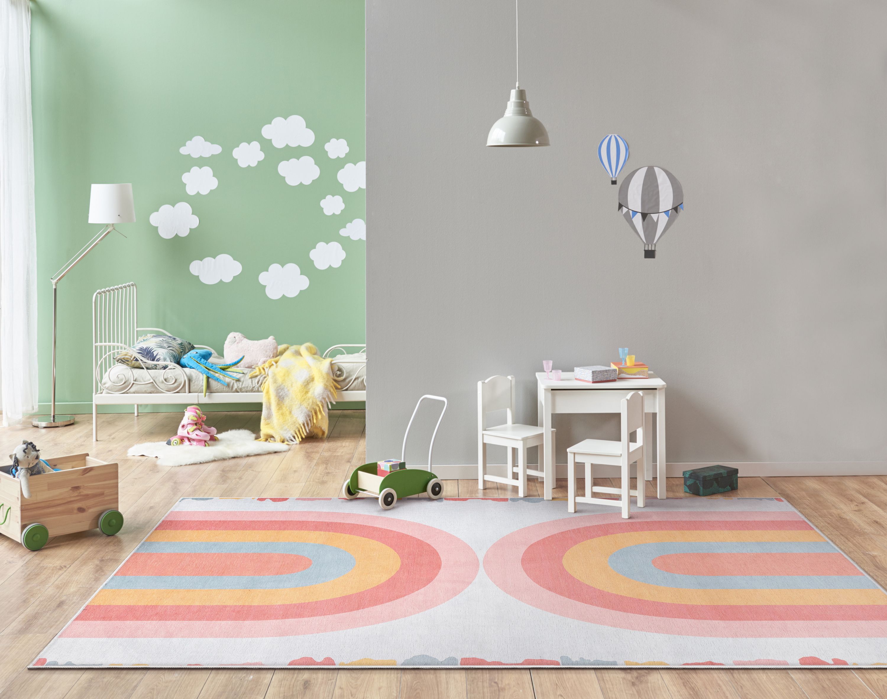 Well Woven Kids Rugs Crescent Rainbow Kids Geometric Pattern Multi Color Flat Pile Easy to Clean 9'10" x 13' Area Rug for Living Room Dining Room Bedroom and Kitchen