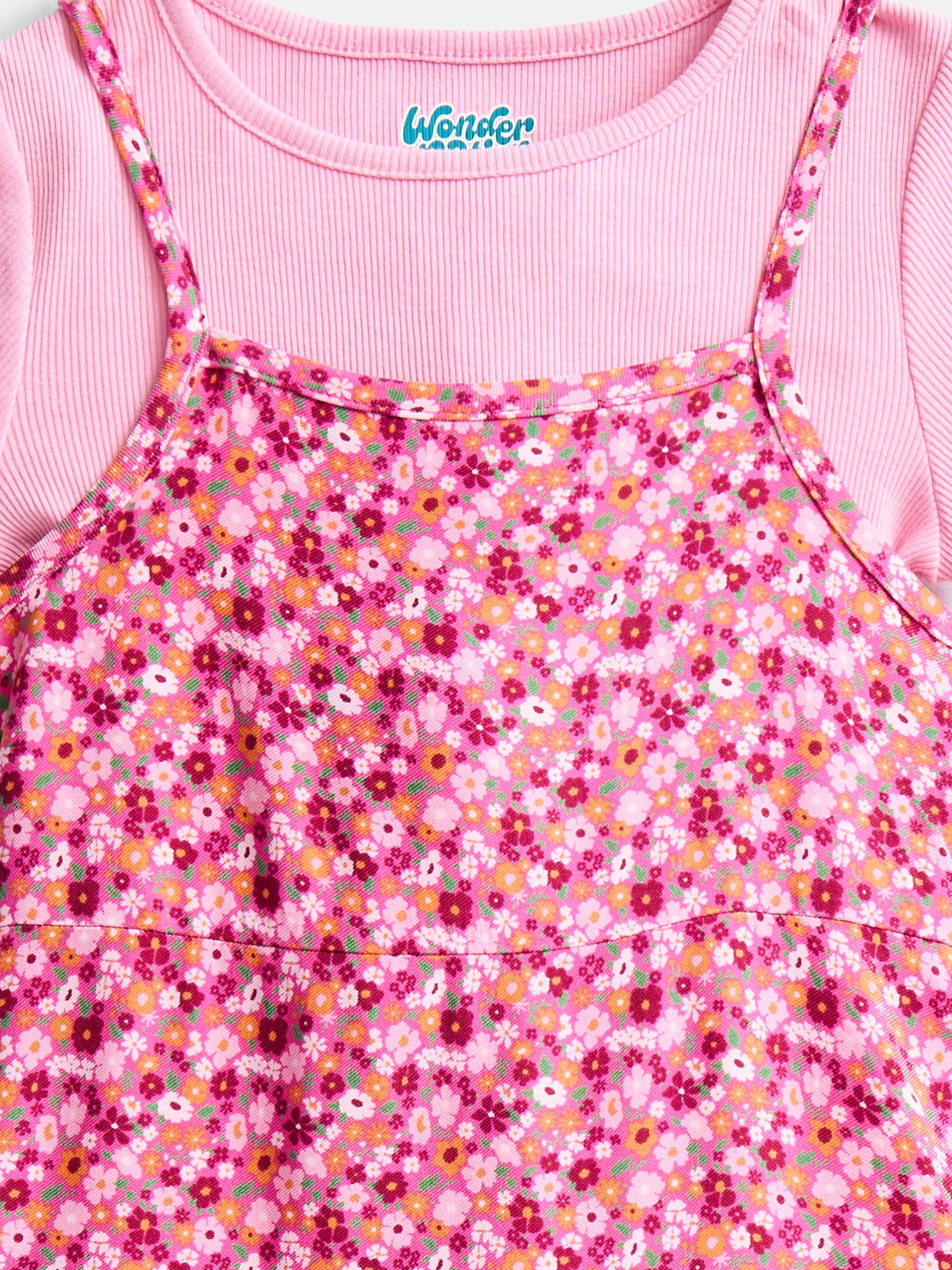 Wonder Nation Girls' Cami Dress and Tee Set, 2-Piece, Sizes 4-18