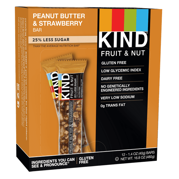KIND Bars, Peanut Butter & Strawberry, Gluten Free 1.4oz, 12 Snack