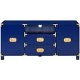 thumbnail image 3 of Maklaine Modern / Contemporary 52" TV Stand in Navy and Brass, 3 of 14
