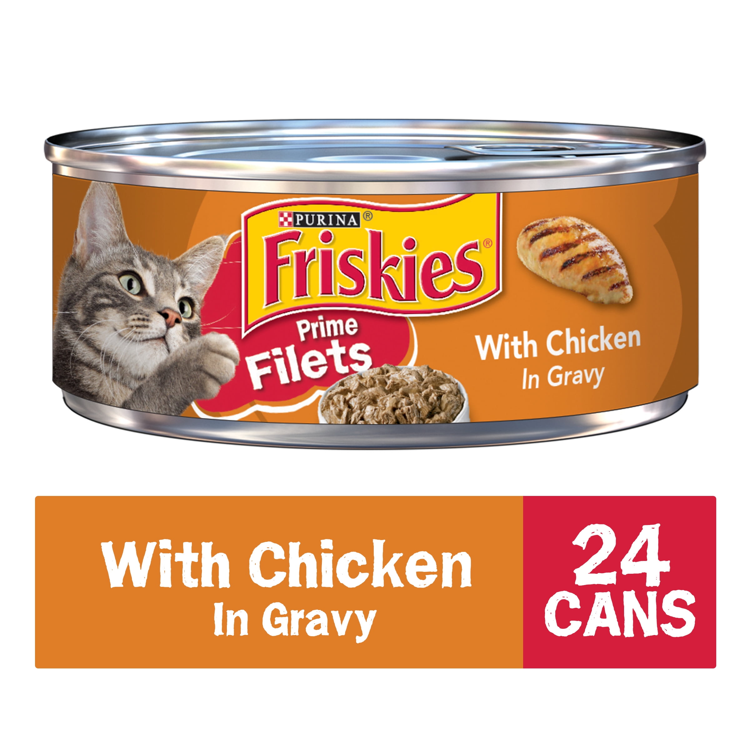 Is Friskies Canned Food Good For Cats (24 Pack) Friskies Gravy Wet Cat Food, Prime Filets With Chicken, 5.5