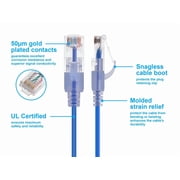 Monoprice Cat6A Ethernet Patch Cable - 1 Feet - Blue | Network Internet Cord - RJ45, 550Mhz, UTP, Pure Bare Copper Wire, 10G, 30AWG, 10-Pack - SlimRun Series