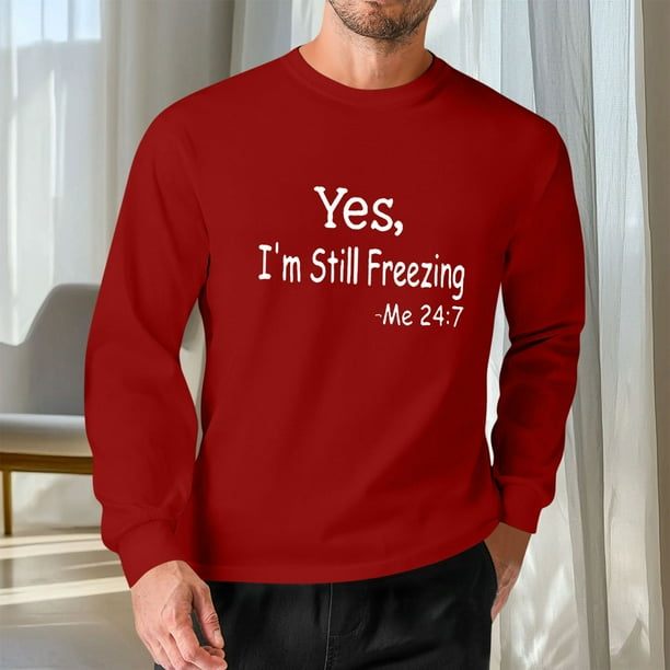 Amzcrzy - Sudadera Para Hombre, Estilo Veraniego, Holgada, Informal, Estampada, De Manga Larga, Con Cuello Redondo, Color Vino, Xl