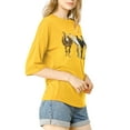 thumbnail image 4 of INSPIRE CHIC Woman's Drop Shoulder 3/4 Sleeves Horse Print Loose Tops, 4 of 5