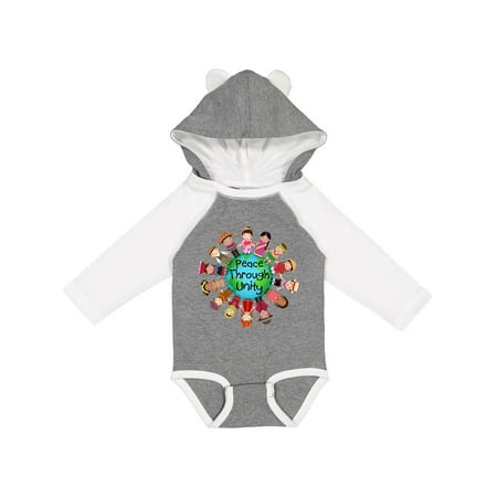

Inktastic Peace Through Unity Gift Baby Boy or Baby Girl Long Sleeve Bodysuit