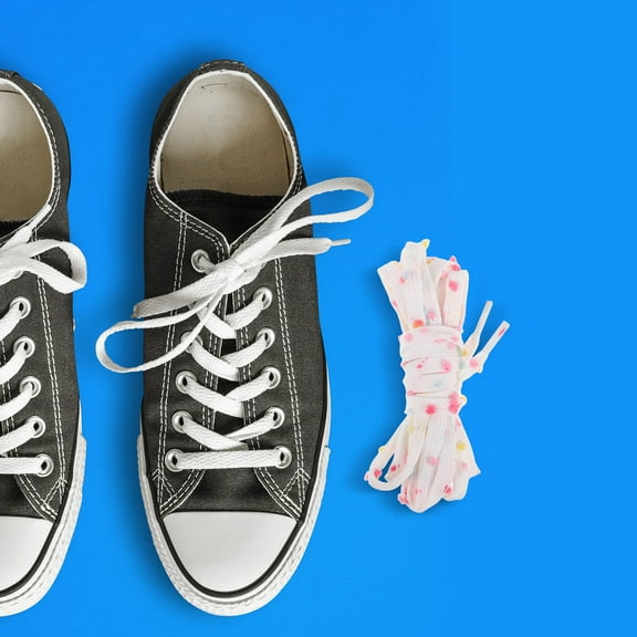 PBPBOX 1 Pair Flat Polyester Shoe Laces Multi Colorful Sneaker Laces Casual Fashion Statement for Youth