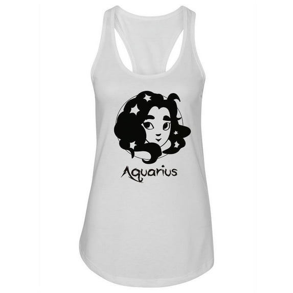 Aquarius Sign Doodle Tank Women -Image by Shutterstock, Female Medium