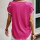 thumbnail image 4 of Top de cuello redondo de manga corta casual de color sólido de verano para mujer OAVQHLG3B Store lin121212, 4 of 5