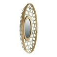 thumbnail image 4 of Creative Co-Op Round 2 Tone Lattice Metal Framed Wall Mirror, Wood and Galvanized Finish, 4 of 6