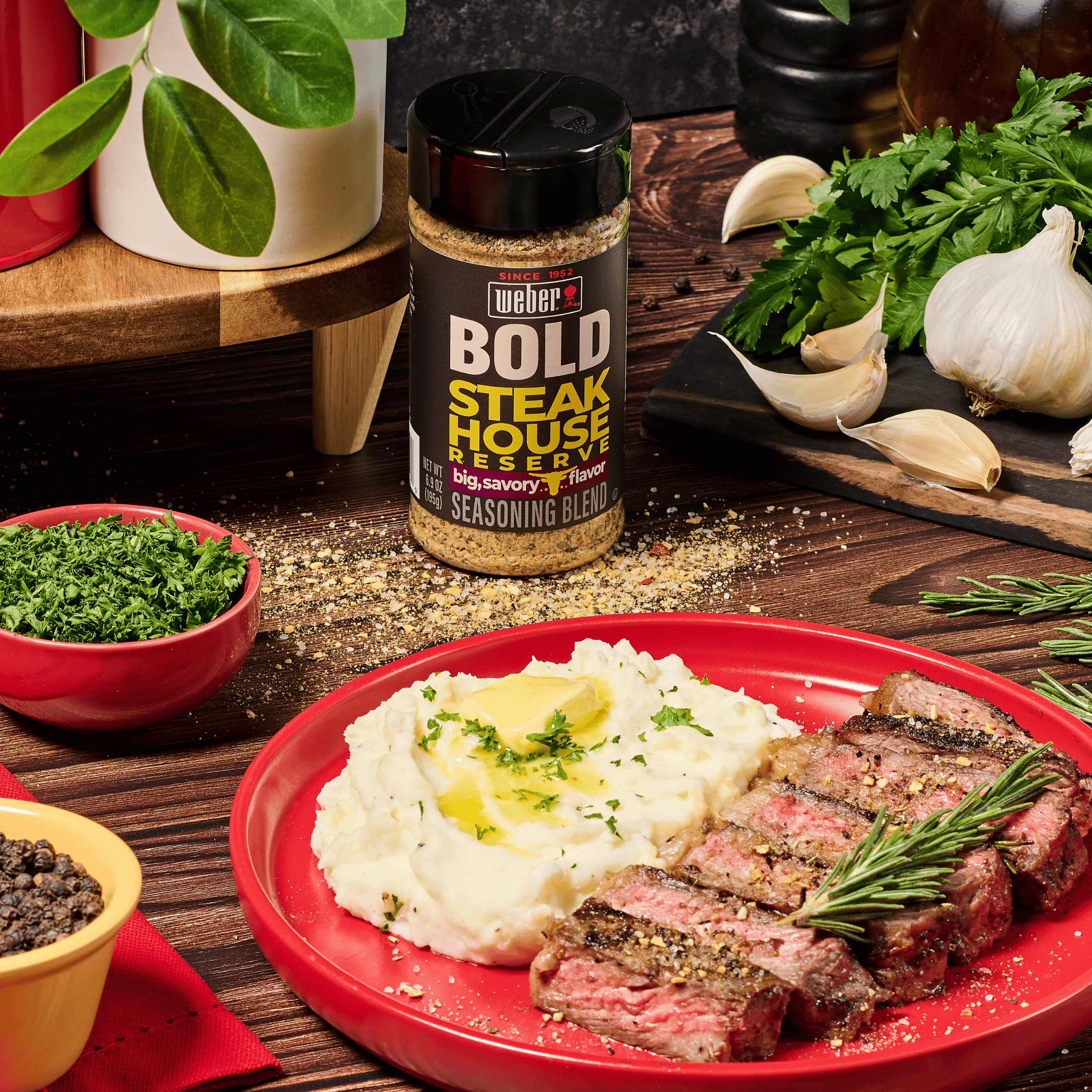 (3 pack) Weber BOLD Steakhouse Reserve Seasoning, Steak Seasoning Blend, 6.9 oz Shaker Bottle