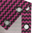 thumbnail image 3 of Ambesonne Teen Room Grommet Curtain Single Panel, Chevron Lines Curves, 50"x60", Magenta and Black, 3 of 5