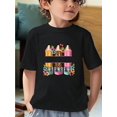 thumbnail image 1 of 1pc Small Boys' Casual, Cute, Casual Street, Comfortable, Fashionable, Simple, Practical, Multi Functional, Back To School Season Printed Loose T-Shirt Single Piece, Suitable For Children's Clothing, 1 of 7