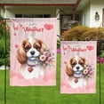thumbnail image 4 of Happy Valentine's Day Cavalier King Charles Spaniel holding flowers Garden Flag 12x18in Double Sided Dog Lover Gifts Outdoor Decor - 3005, 4 of 5
