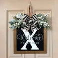 thumbnail image 2 of Hovilon Last Name Year Round Front Door Wreath,26 Letter Farmhouse Wreath Wooden Hanging Sign Door Decoration Wreath，All Seasons Wreath for Home Indoor Outdoor Decoration(X), 2 of 3