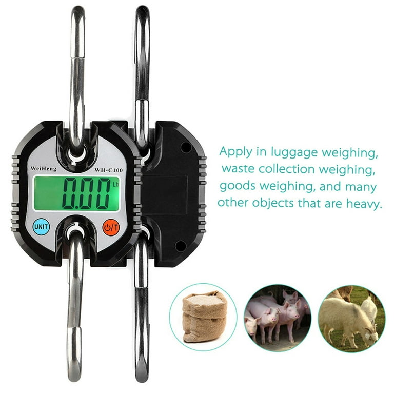 WeiHeng Mini Portable Electronic Scale Digital Luggage Scale Fish Scale  with Zero Tracking And Tare Function 150kg Double-range Scale Digital  Hanging Scale