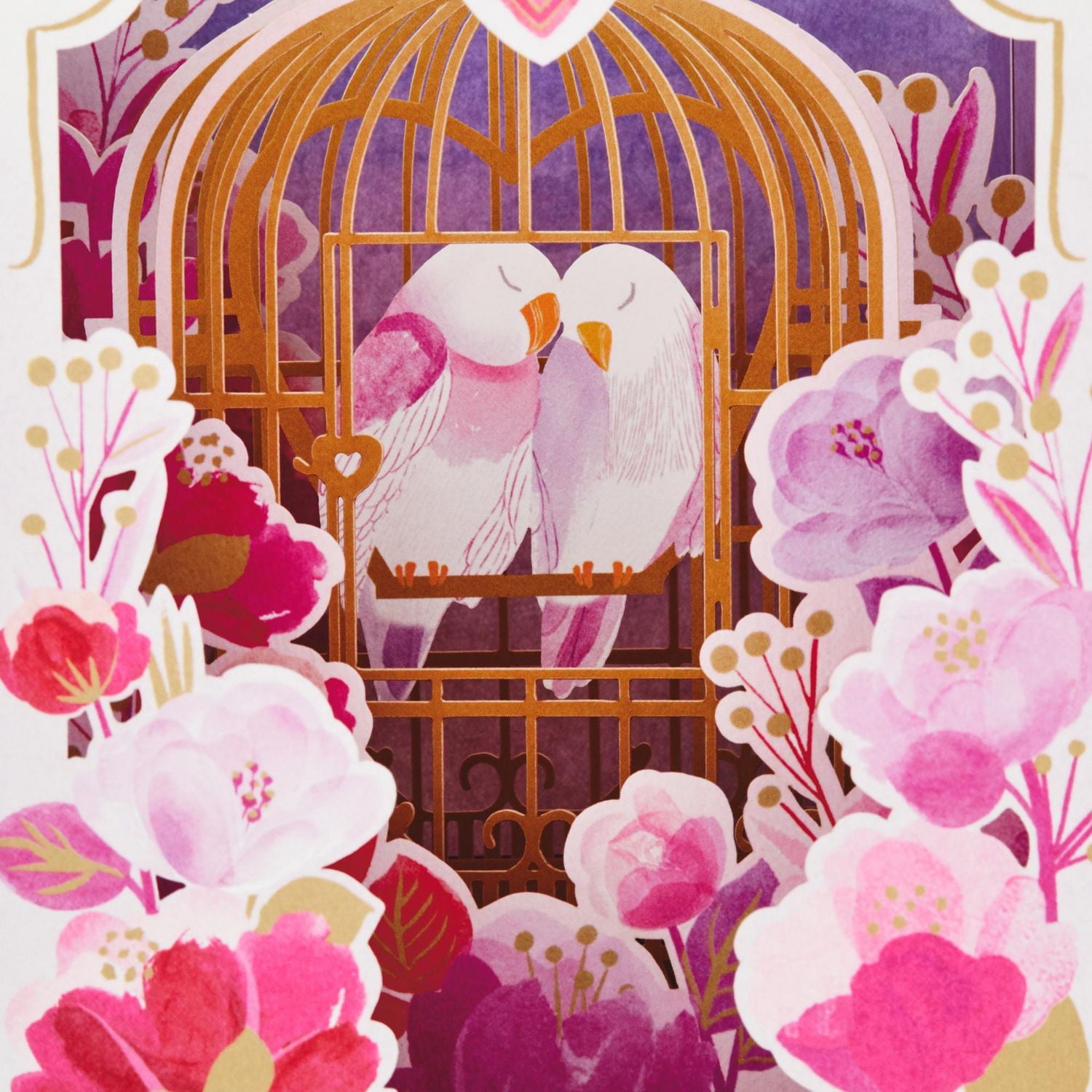 Hallmark Paper Wonder Displayable Pop Up Valentines Day Card for Husband, Wife, Boyfriend, Girlfriend (Love Birds Valentine)