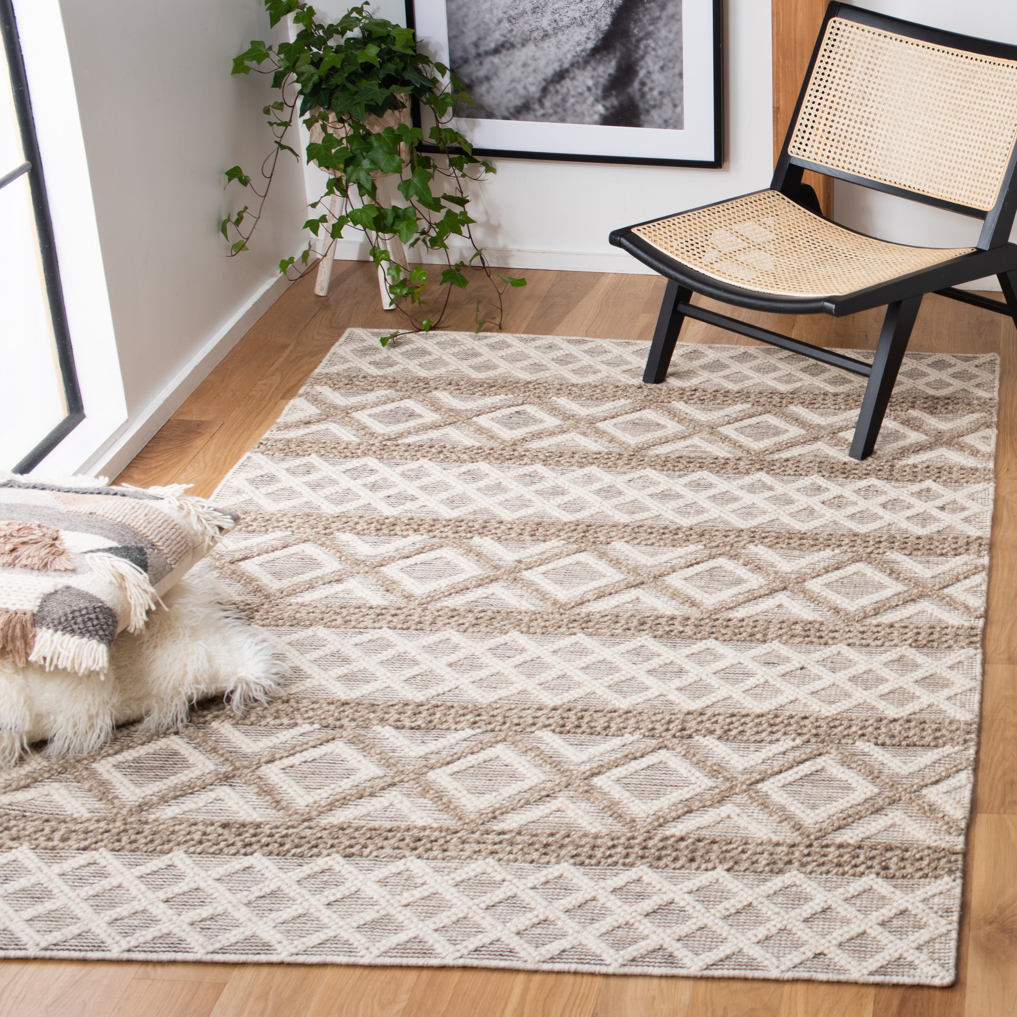 SAFAVIEH Vermont Chelsea Striped Area Rug, 4' x 6', Ivory/Grey