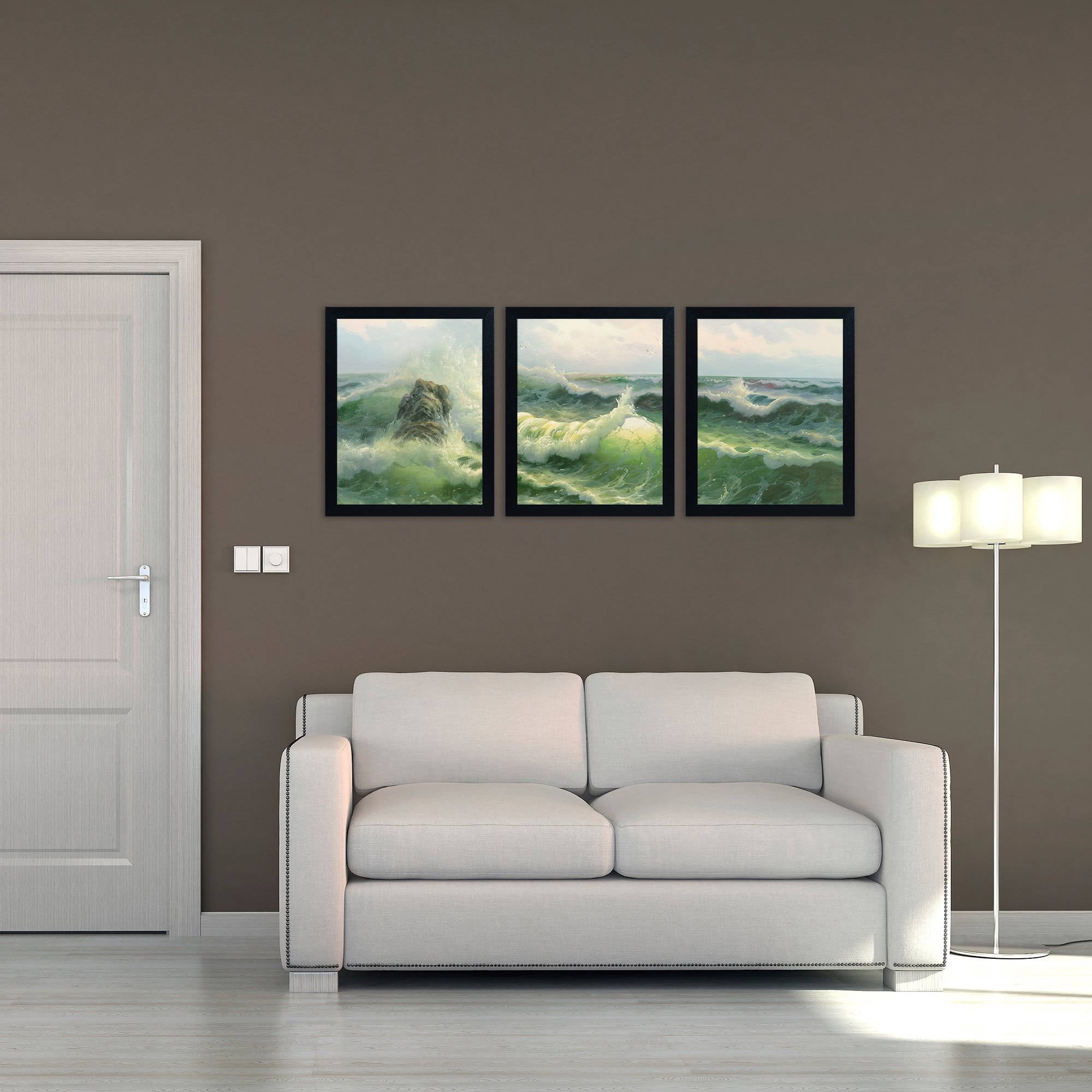 Trademark Fine Art "Waves II" by Rio 3-Piece Multi-Frame Set