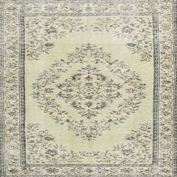 Ahgly Company Indoor Square Traditional Brown Persian Area Rugs, 7' Square