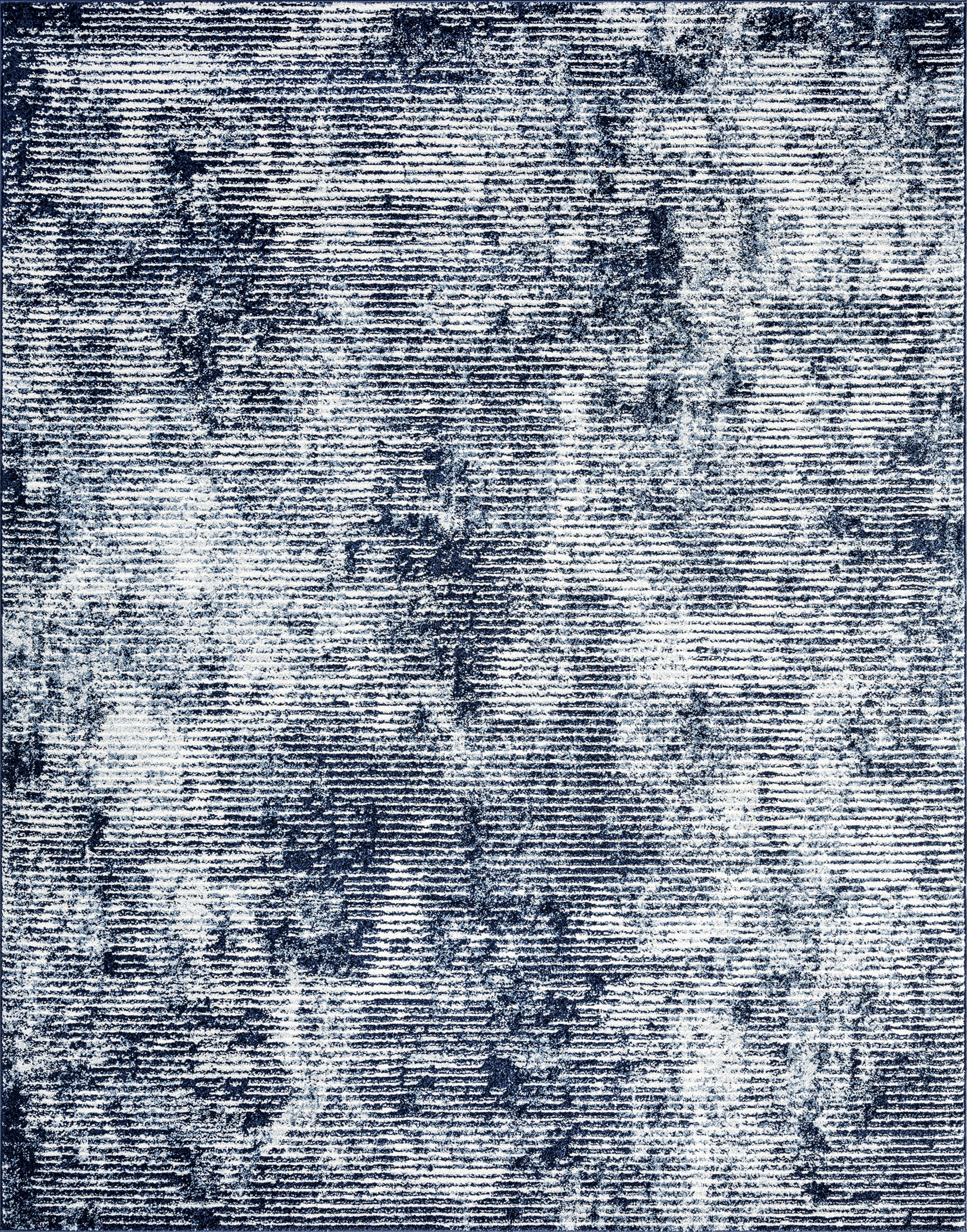 Bliss Rugs Modern Contemporary Striped Area Rug, Indoor Rugs for Living Room, Dining Room, Bedroom | Navy, 5' x 8' (5'3''x7'3'')