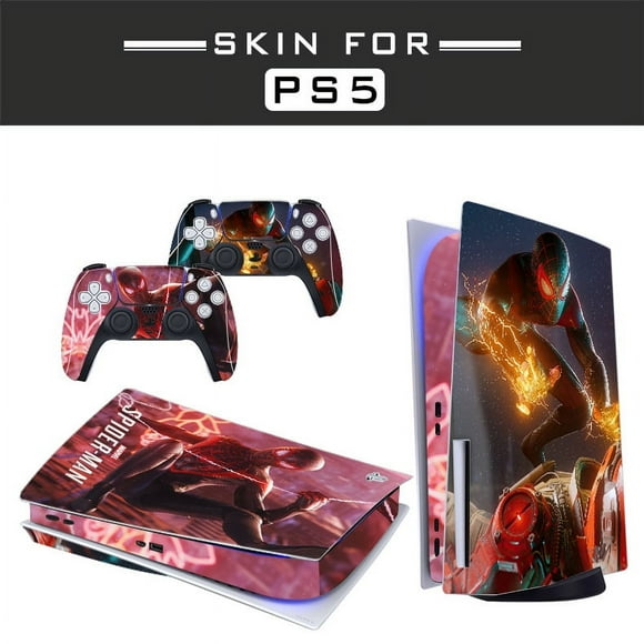 Adhesive Skin - Compatible for PS5 - Cover to customize the Console - Removable Vinyl Film - Matte Satin HD Quality (Disk, Spiderman Miles Morales01)