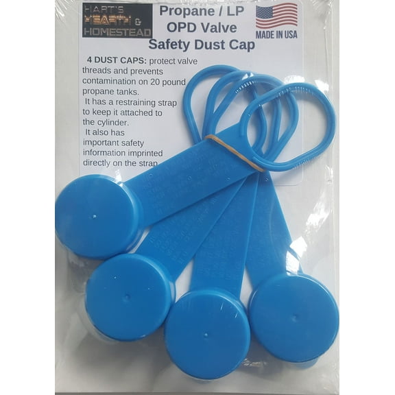 Hart's Hearth & Homestead Propane/LP OPD (Overfill Protection Device) Valve Safety Dust Cap, Pack of 4 ; Made in USA