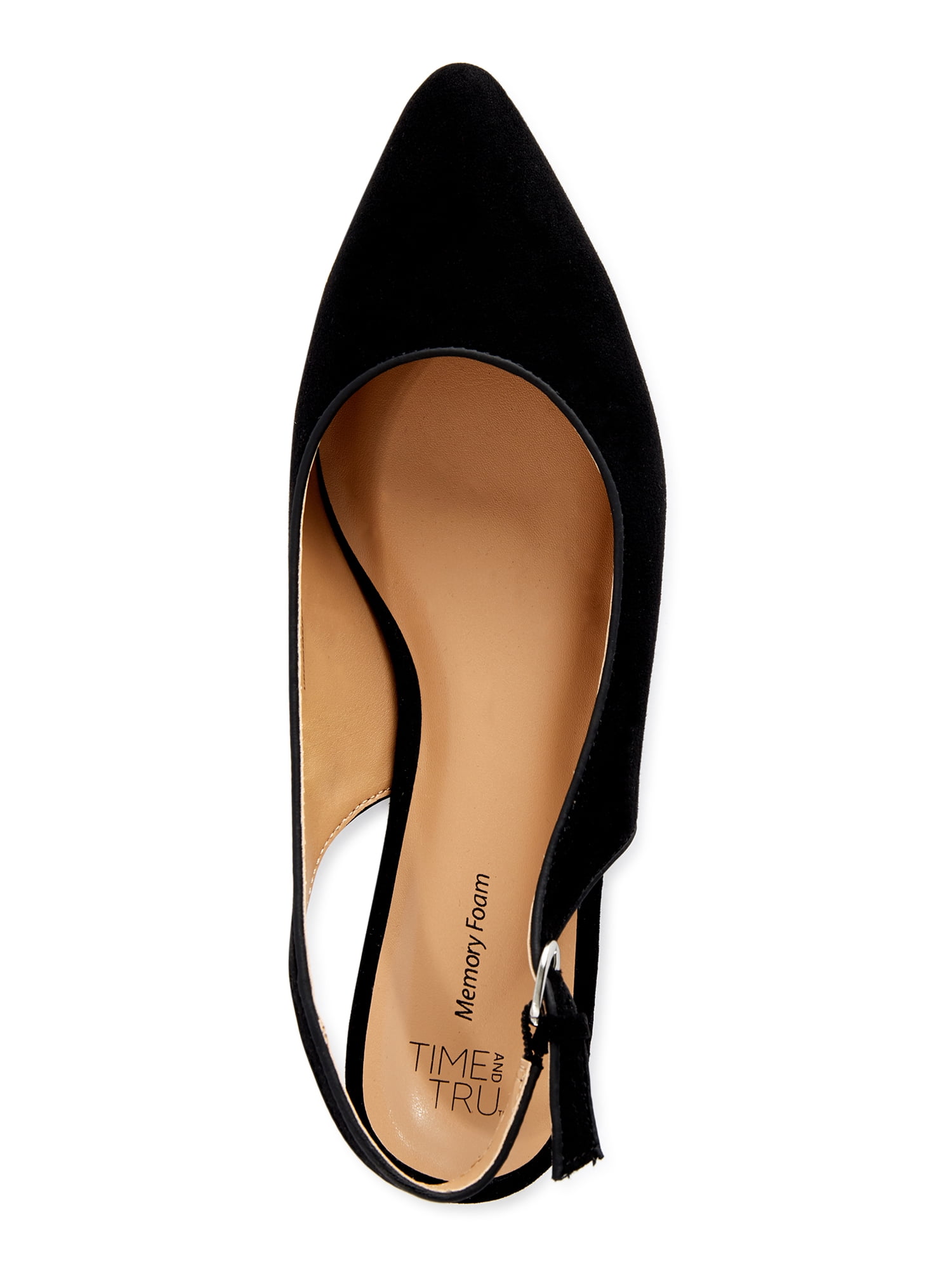 Time and Tru Women's Slingback Flats, Wide Width Available