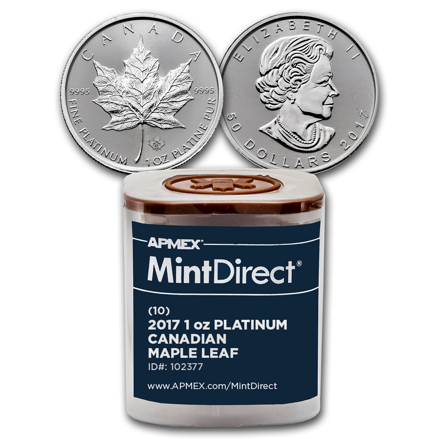 2017 Canada 1 oz Platinum Maple Leaf (10Coin MintDirect® Tube