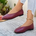 thumbnail image 5 of Miluxas Ballet Flats for Women Dress Shoes Comfortable Round Toe Flat office Walking Casual Dressy Slip On Shoes Wine 9.5(43), 5 of 9