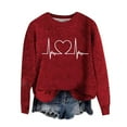 thumbnail image 4 of Erwazi Women Valentine's Day Red Sweaters Oversize Pullover Valentine Crew Neck Outfits Tops, 4 of 6