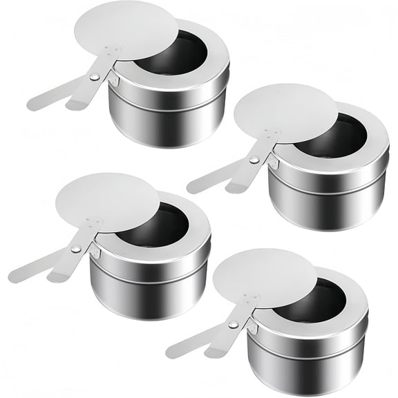 FZENeast Disposable Stainless Steel Chafing Fuel Holder with 4 Holders Set of 4
