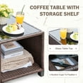 thumbnail image 4 of Devoko Outdoor Furniture Sets 3 Pieces Patio Bistro Set, Rattan Patio Conversation Chair Set with Cushion and Coffee Table, Beige, 4 of 7