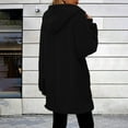thumbnail image 2 of Business Casual Jackets for Women New Womens Winter Long Sleeve Cardigan Solid Fleece Full Zipper Hooded Jacket Coats Outerwear with Pocket Black XL, 2 of 3