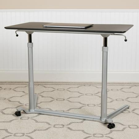 UPC: 0889142552314 | Flash Furniture Ergonomic Height-adjustable Standing Computer Desk Black Chrome Finish