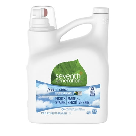 Seventh Generation Liquid Laundry Detergent for Sensitive Skin Free & Clear 150 oz