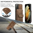 thumbnail image 4 of For Samsung Galaxy S22/S22+/S22 Ultra Phone Case，Shockproof Luxury Removable Leather Card Holder Cover，Silm Wallet Stand Case Cover, 4 of 5