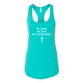 thumbnail image 2 of Wild Bobby, He Came He Saw He Conquered Inspirational/Christian Women Racerback Tank Top, Tahiti Blue, Medium, 2 of 6