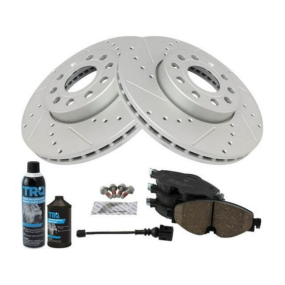 Front Brake Pad and Rotor Kit - Compatible with 2019 - 2021 Volkswagen Jetta 1.4L 4-Cylinder 2020