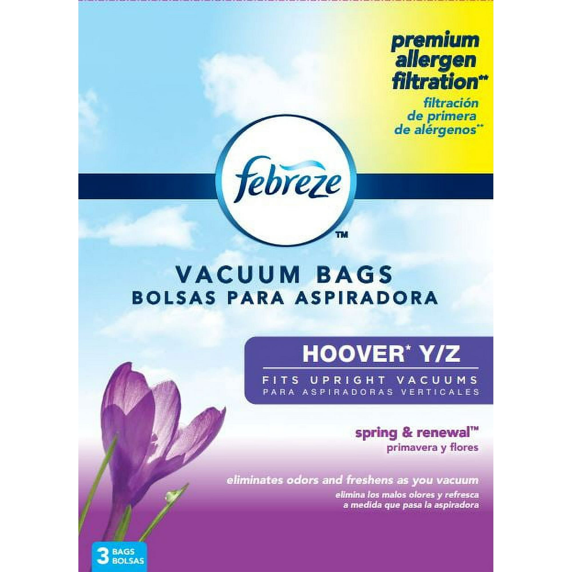 BISSELL Febreze Hoover Style Y Z Premium Allergen Filtration Vacuum Bags, 3-pack, 2511