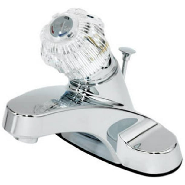 Baypointe Single Acrylic Handle Lavatory Faucet Chrome