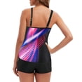 thumbnail image 4 of HAPIMO Women's Tankini One-Piece Swimsuit Summer Seaside Clothes for Girls Tie Dye Print Beachwear Strappy Tank Top Bathing Suit Suspenders Split Swimwear Sets Sales Purple L, 4 of 7