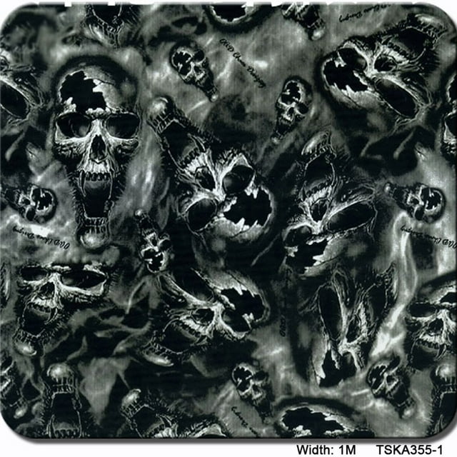 Hydrographic Film Water Transfer Print Hydrographics Film, 1.0 Meter Width - Hydro DipHydro Dipping Film -Zombie/Skull pattern- Multi-color Optional ,Easy to Use