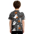 thumbnail image 5 of Grblisyd Halloween Shirts for Girls Boys Short Sleeve T Shirt Kids Summer Pumpkin Ghost Print Tops Crewneck Tees 3-14 Years, 5 of 6