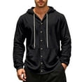 thumbnail image 1 of SHIXIAOO Chemise Décontractée en Lin à Manches Longues à Capuche pour Hommes Printemps et Automne, 1 of 4