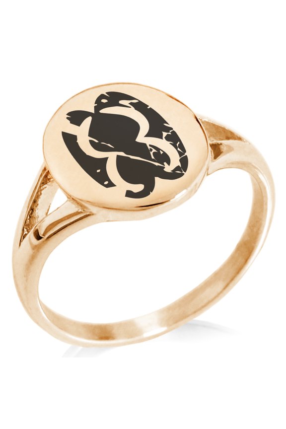 Stainless Steel Ancient Tribal Unity Rune Minimalist Oval Top Polished Statement Signet Ring