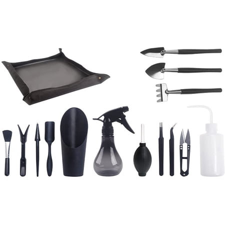 Set Of 14 Mini Plant Tools - For Bonsai - Pruner - Pruner - Mini Rake - String Trimmer
