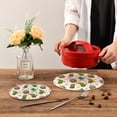 thumbnail image 7 of SKYSONIC 2 pcs Cactus Cartoon Doodle Pot Holders Trivets, Heat Resistant Trivets,Summer Floral Colorful Cotton Thread Weave Mats for Hot Pads Pans Pot Bowl Teapot, 7 of 7